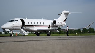 CLOSE UP Challenger 350 Startup and Takeoff [upl. by Blackburn]