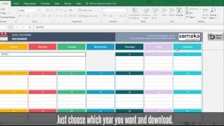 Dynamic Calendar Excel Template  Free Download Excel Calendar [upl. by Ahsoet61]