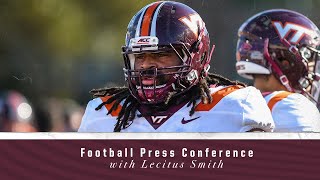 Virginia Tech Football Press Conference  Lecitus Smith [upl. by Darbee319]