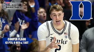 COOPER FLAGG SETS NEW ALLTIME ACC FRESHMAN SCORING RECORD 🔥 42 PTS vs Notre Dame 💥  ESPN CBB [upl. by Nemracledairam]