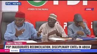 PDP Inaugurates Reconciliation Disciplinary CMTEs In Abuja [upl. by Olympias]