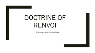 Doctrine of Renvoi private international law  English and Urdu [upl. by Grannia]