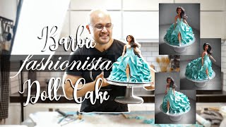 How to make a Fashionista Barbie Doll Cake with Fondant [upl. by Idonah184]