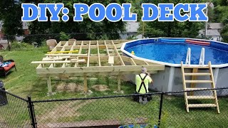 DIY How to build a pool deck under 500 [upl. by Yllime]