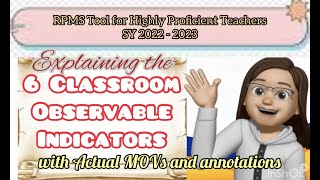 Classroom Observable Indicators for Highly Proficient Teachers SY 2223 with MOVs and annotations [upl. by Fiester]