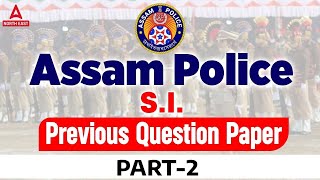 Assam Police SI Previous Question Paper 2  Assam Police Previous Year Question Paper [upl. by Nanji831]