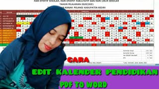 Cara edit Kalender Pendidikan dari Pdf ke Word [upl. by Undry]