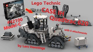 Lego Technic 42100 alternate build Case IH Quadtrac 620 with 6 attachments [upl. by Hgielac]