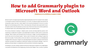 How to add Grammarly plugin to Microsoft Word ad Outlook grammarly word outlook microsoft [upl. by Ettesil]