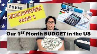 Budget  Part 1  Expenses for the 1st Month in the US upon Arrival [upl. by Arvell893]