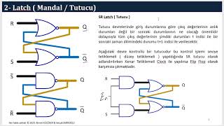 Clock Latch Flip Flop Tetikleme Tutucular ve Flip flop devreleri [upl. by Airebma777]