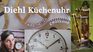 Schöne mechanische Küchenuhr mit Blick ins Werk DiehlUhrmechanischregulierenkitchenclock [upl. by Jud911]