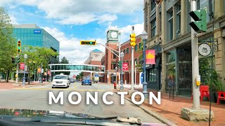 Moncton Downtown Drive 4K  New Brunswick Canada [upl. by Yrollam]