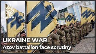 Ukraine Azov battalion denies neoNazi association [upl. by Zwart]