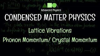 Condensed Matter Physics  Lattice Vibrations  Phonon Momentum Crystal Momentum [upl. by Sherrard]