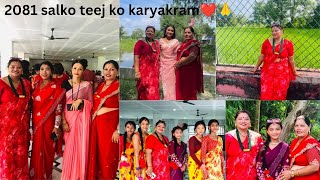 2081 salko karyakram ma xakkai pariyo🤔🤫 happy teejJunisha bardewa vlog ❤️❣️ [upl. by Eneluqcaj]