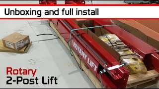 Rotary Lift Installation Complete unboxing and full Install [upl. by Ylreveb]