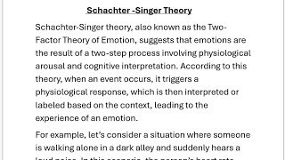 Schachter Singer Theory Related to Emotions easy example with TeachPsychologyu4z [upl. by Resiak]