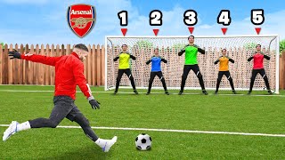 1 PRO FOOTBALLER vs 5 GOALKEEPERS [upl. by Sarette]