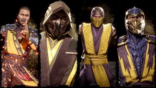 Scorpion  Intros amp Victories  All Main Color Skins  Mortal Kombat 11 [upl. by Crissy]