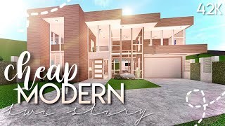 ROBLOX  Bloxburg Cheap Modern 2 Story House 42k  Aesthetic House Build [upl. by Pudendas]