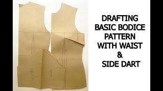 step by step How To Draft Basic Bodice Pattern With Darts For BEGINNERS [upl. by Ayotahc]