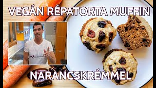 Vegán répatorta muffin narancskrémmel  veganbloghu [upl. by Poulter720]