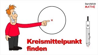 Kreismittelpunkt mit dem Zirkel bestimmen [upl. by Ellehcil357]