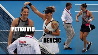 PETKOVIC vs BENCIC 🎾 European tennis players DANCING their way into the Australian Open [upl. by Odom]