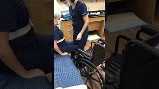 Stand Pivot Transfer Bed to wheelchair [upl. by Rebel]