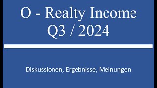 Aktie im Depot O Realty Income Q3 2024 Zahlen [upl. by Llemrej]