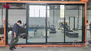 4 panel slim aluminum frame patio sliding door [upl. by Lleze850]