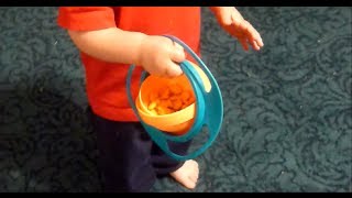 Review of Gyro No Spill Toddler Snack Bowl [upl. by Nwahsir234]