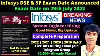 Infosys DSE amp SP Exam Date Out  Preparation amp 100 Crack Exam Cutoff all Details  SE Hiring Update [upl. by Nahgeem680]