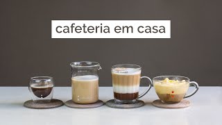 4 Receitas Clássicas de Cafeteria para Fazer em Casa Macchiato Latte Mocha e Affogato [upl. by Anayad]