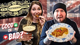 Foreigners try WETHERSPOONS for the FIRST TIME 🇬🇧  Worth it Breakfast  LunchDinner [upl. by Wind]