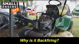 John Deere 170 with Kawasaki FC420V keeps Backfiring Part 2 [upl. by Kcirdle]