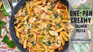 OnePan Creamy Salmon Pasta  Easy Healthy amp Done in 30 Minutes [upl. by Lupiv289]