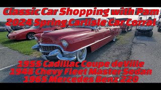 55 Cadillac Coupe deVille48 Chevy Fleet Master Sedan65 Mercedes Benz 220 2024 Spring Carlisle [upl. by Enelrahs]