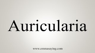 How To Say Auricularia [upl. by Nosyerg]