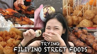 Trying Filipino Street Foods 필리핀 길거리 음식 먹방 [upl. by Dranrev]