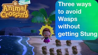 Three Ways to escape Wasps without getting Stung  ACNH  Wasp Guide [upl. by Wellesley]