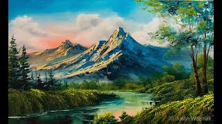 Landscape Painting 101 The Easiest Painting  Paintings By Justin [upl. by Clayberg357]