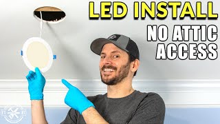 Recessed Lighting Install with No Attic or Prior Wiring [upl. by Daffi447]