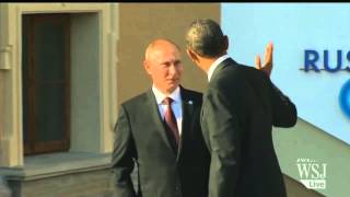 Putin Greets Obama at G20 Summit [upl. by Madonia572]