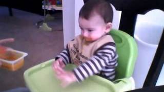 Crazy Baby Food Reaction Peaches [upl. by Henghold]