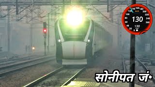 Dangerous 130kmph VANDE BHARAT SHATABDI GARIBRATH amp SUPERFAST Trains At Sonipat Jn [upl. by Aronow4]