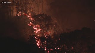 Firefighter dies when vehicle rolls over as crews were battling Connecticut brush fire [upl. by Schwab]