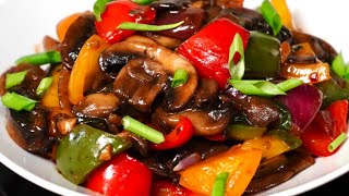 MUSHROOM STIR FRY WITH A DELICIOUS SAUCE  QUICK amp EASY Mushroom Recipe [upl. by Gifferd]