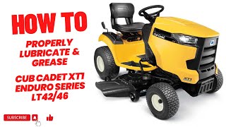 How To Lubricate amp Grease Your Cub Cadet XT1  LT 4246 Lawn Tractor [upl. by Naimed617]